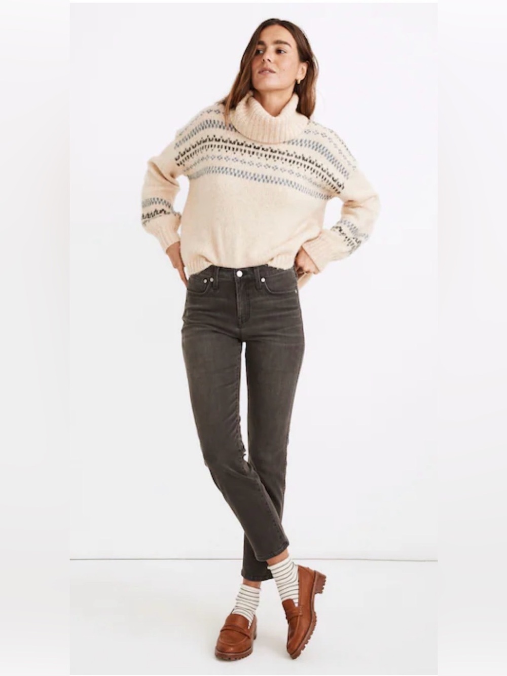 Madewell Mid-Rise Stovepipe Jeans in Bridley Wash